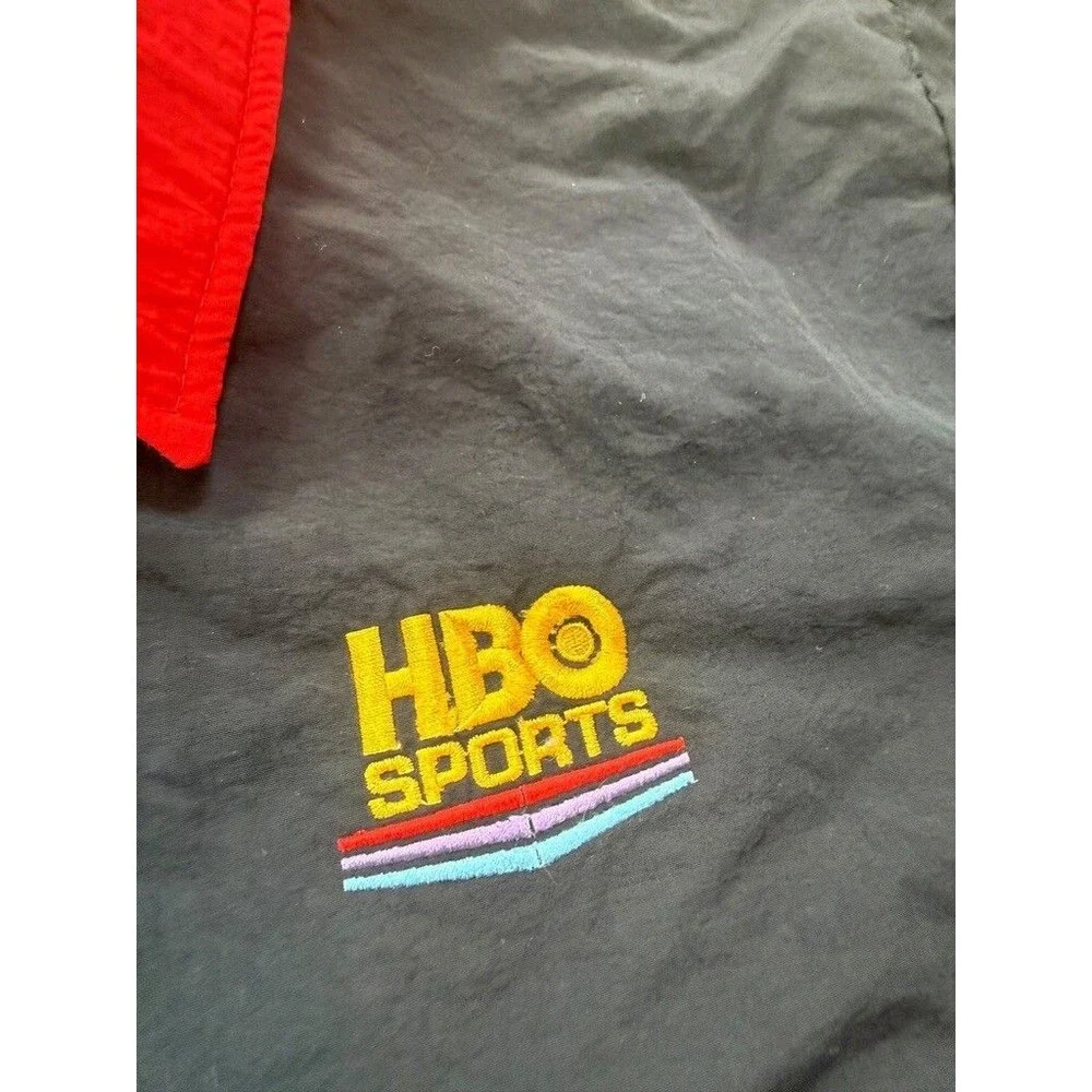 Vtg HBO Sports Jacket Mens Size Large Windbreaker High Five Made USA Retro READ